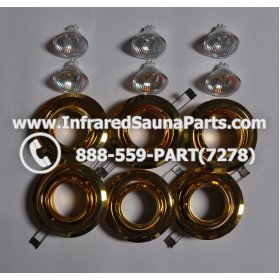 COMPLETE LIGHT ASSEMBLY 110V / 120V - COMPLETE LIGHT ASSEMBLY 6 HOUSING IN GOLD FINISH WITH 6 BULBS 110V / 120V 2