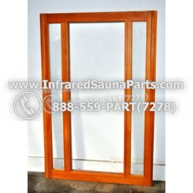 WOOD SAUNA WALLS - HEMLOCK WOOD SAUNA PANEL WITH GLASS OUT ( 73" x 48.5" ) IN ( 65" x 23.7" ) 1