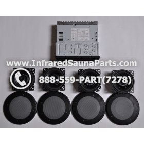 COMPLETE STEREO + SPEAKERS + COVERS - COMPLETE STEREO SYSTEM PC-3681 GREEN WITH 4 SPEAKERS 1